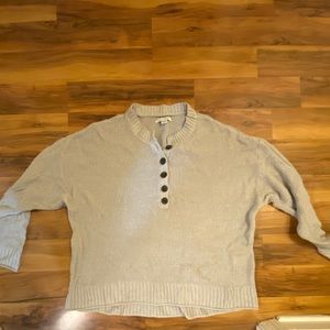 American Eagle Gray Henley Sweater